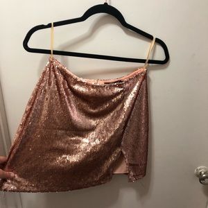 Sequin rose gold skirt